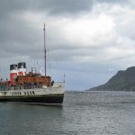 Waverley arrives back at Redbay after a short cruise of the Antrim Coast 21 June 2015 (Roy Paterson)