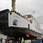 Cal Mac new ferry Hallaig ready for launch (Roy Paterson)