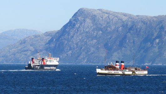 Lord of the Isles and Waverley in Sound of Sleat 2 June 2016