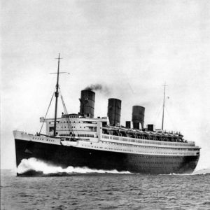 Queen Mary on trials 18 April 1936