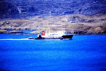 Hebridean Isles sailing towards Tarbert, Harris