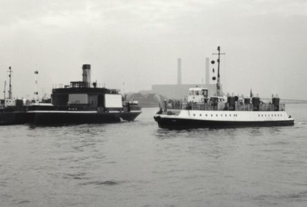 Keppel was built as the Thames ferry Rose (right), pictured here at Tilbury in 1961 next to Mimie -- copyright photo CRSC/A.E. Bennett