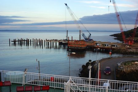 October 2016: inserting support structures for the new pier -- copyright Eric Schofield