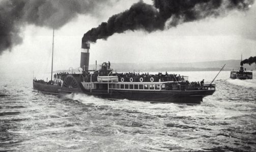 Redgauntlet sets off from Craigendoran, with Lucy Ashton to the right -- copyright photo CRSC Archive Collection